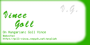 vince goll business card